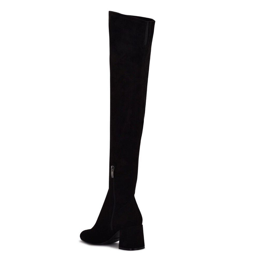 Nine West Women's Blocky 02 Faux Suede Pull-On Knee-High Boots‎ Black US 9 M